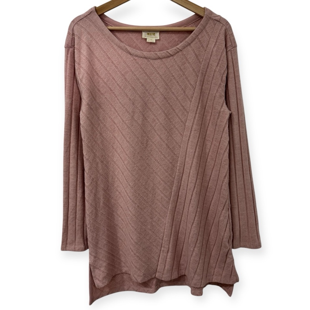 Maeve byโ Anthropologie Contrasting Stripes Soft Knit Tunic Top Large